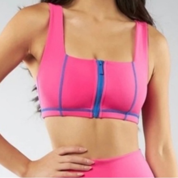 BuffBunny Dive Zip Sports Bra - Miami Vice/H20 Size L - Picture 1 of 4